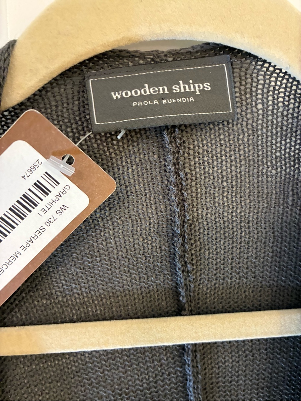 NEW! Wooden Ships Mercer Serape Wrap in Graphite S/M Paola Buendia - Picture 6 of 9
